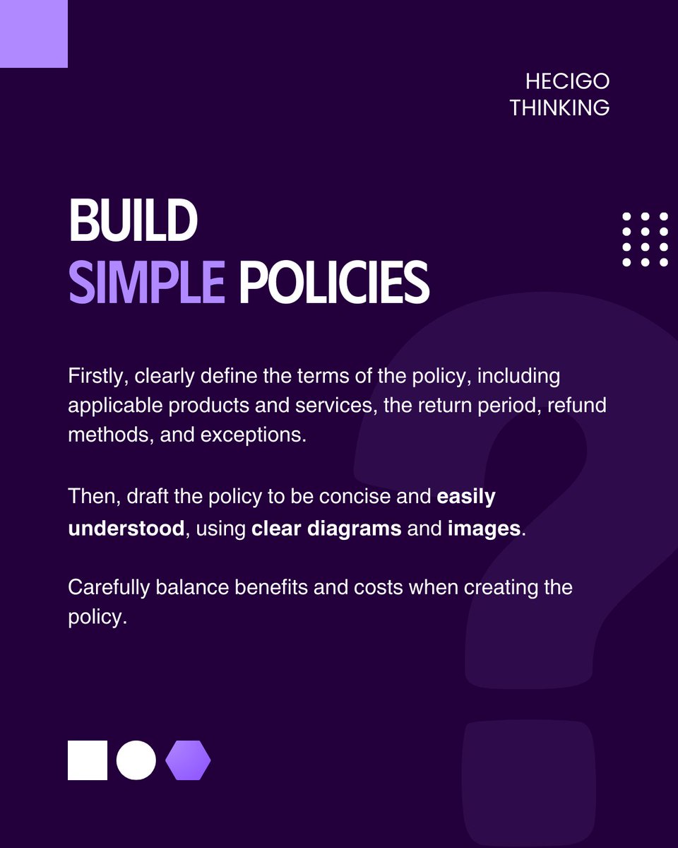 hecigovn's tweet photo. No-questions-asked refund policy - article #2
Innovation isn’t just a buzzword—it’s about proactively enhancing our products and services. Keep policies straightforward for greater clarity and efficiency.
#hecigothinking #CustomerExperience #EcommerceTips #TechnologyPower