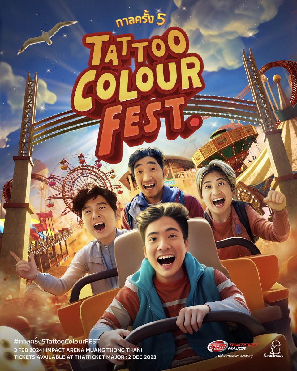 tattoocolourth's tweet image. “กาลครั้ง 5 TATTOO COLOUR FEST.” จัดใหญ่ทั้งที อะไรที่ต้องมี
ก็มีให้หมด !!

3 กุมภาพันธ์ 2567 
ที่ IMPACT ARENA, MUANG THONG THANI

บัตรนั่งราคา 4,500 / 4,000 / 3,500 / 3,000 / 2,500 / และ 1,800

#กาลครั้ง5TattooColourFEST
#Smallroommusic #TattooColourTH
#ชาวนัว #Chaonoir