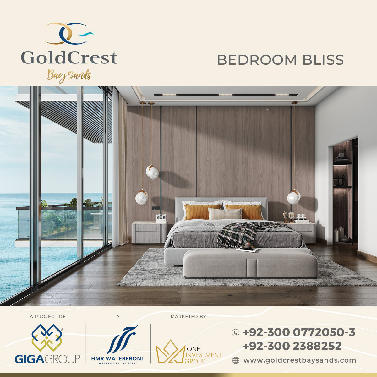 Escape to tranquility at Goldcrest Bay Sands. Your ocean-view sanctuary awaits. Goldcrest Bay Sands Coming Soon!

#goldcrestbaysands #gigagroup #hmrwaterfront #karachi #dhaphase8 #luxuryliving  #luxuryapartments #beachfrontapartments #oneinvestmentgroup #oig #comingsoon