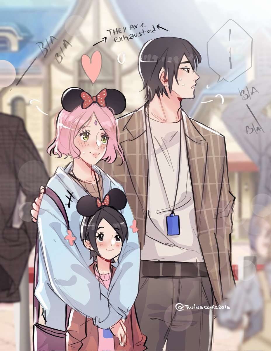 Twinscomic2016's tweet photo. Family trip to Disneyland 🐭🥰
#Sasusaku #サスサク https://t.co/9g2Ro5CK9t