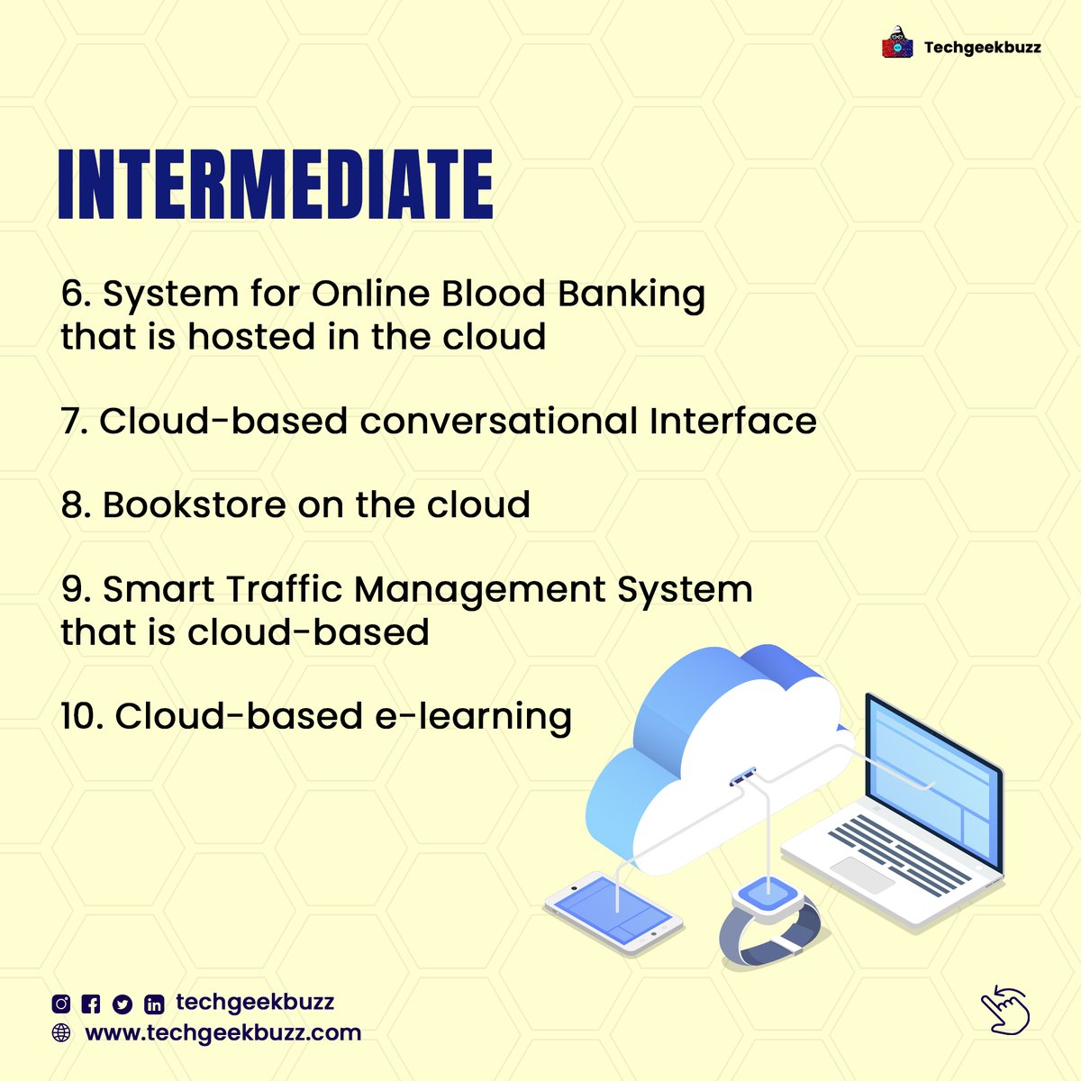 techgeekbuzz's tweet image. Revolutionizing Industries and Empowering Innovation: Explore a Compilation of the Best Cloud Computing Projects, Pioneering the Future of Technology and Business in the Cloud.
#CloudComputing #InnovationInTheCloud #TechRevolution #DigitalTransformation #CloudSolutions #Cloud