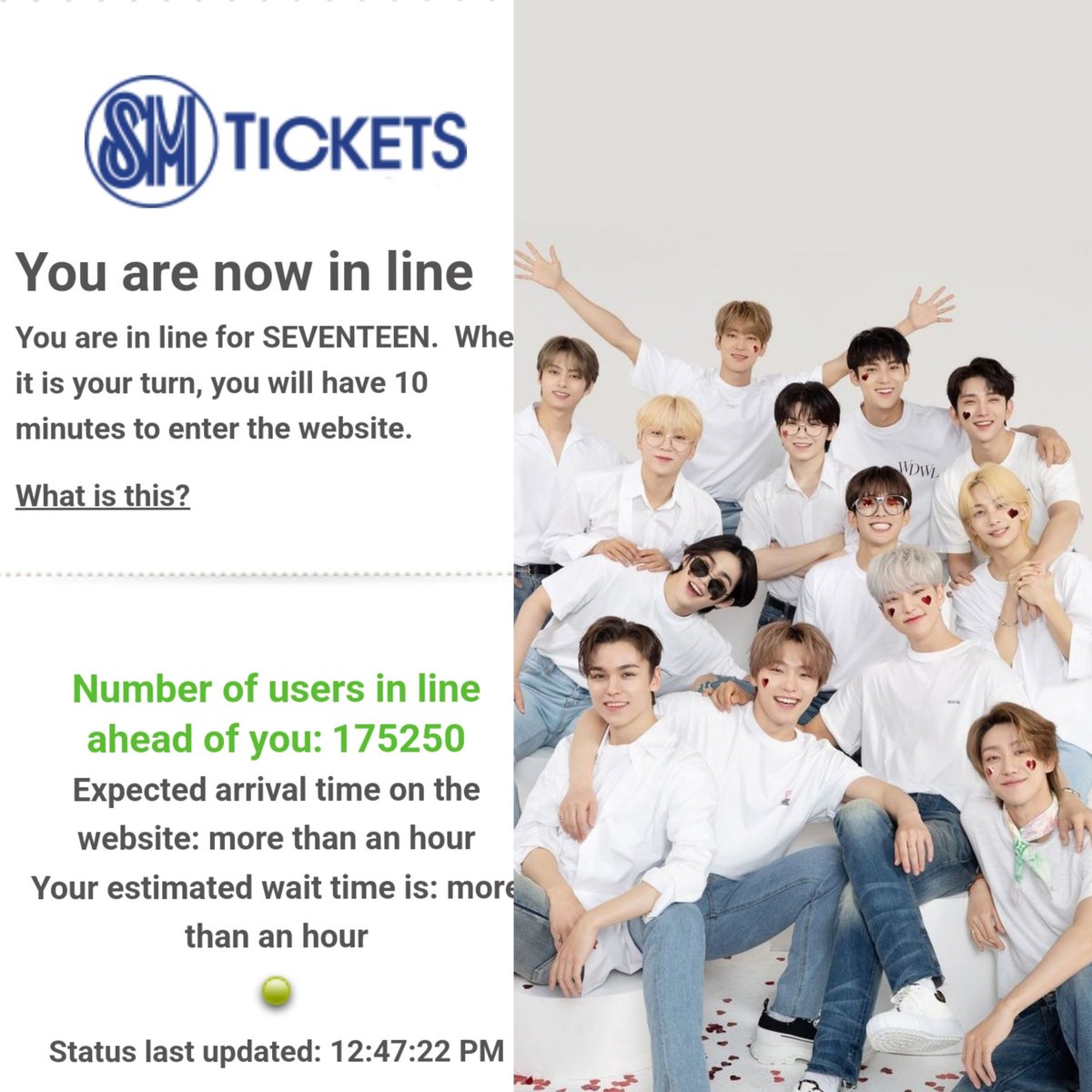 philconcerts's tweet photo. The power of PH CARATS!

SEVENTEEN breaks their Be The Sun in Manila ticketing record. #FollowToBulacan has now reached over 175,000 online queue. Manifesting for day 2 @livenationph #SEVENTEEN #FOLLOW_TO_BULACAN https://t.co/EzIyWNr5mi