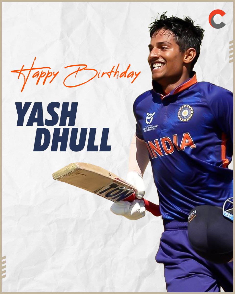 Wishing India's U-19 World Cup winning captain @DhullYash11 a very happy birthday! 🥳