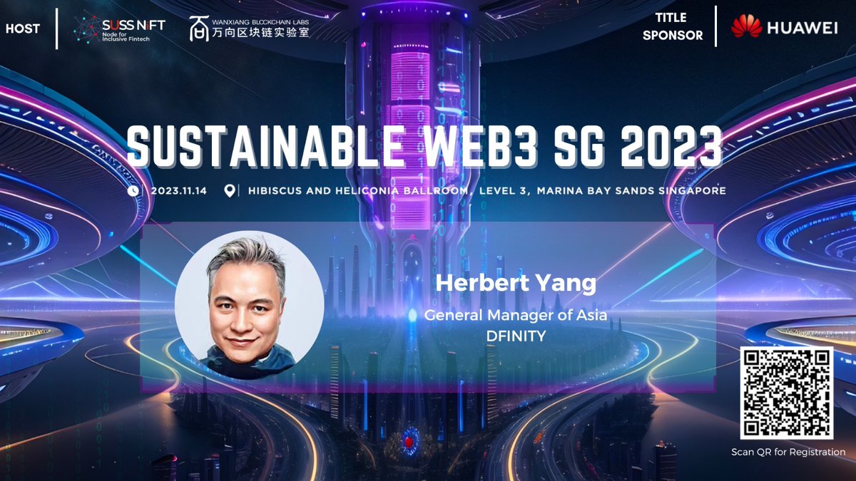 dfinity's tweet image. We&apos;re excited to announce that @herbertyang will participate in a panel discussion on Security and Privacy for a Sustainable and Inclusive Web3 during #SustainableWeb3 SG 2023 in Singapore 🙌

🗓️ Nov 14, 2023
📍 Level 3, Marina Bay Sands

👉 sussblockchain.com/events/sustain…