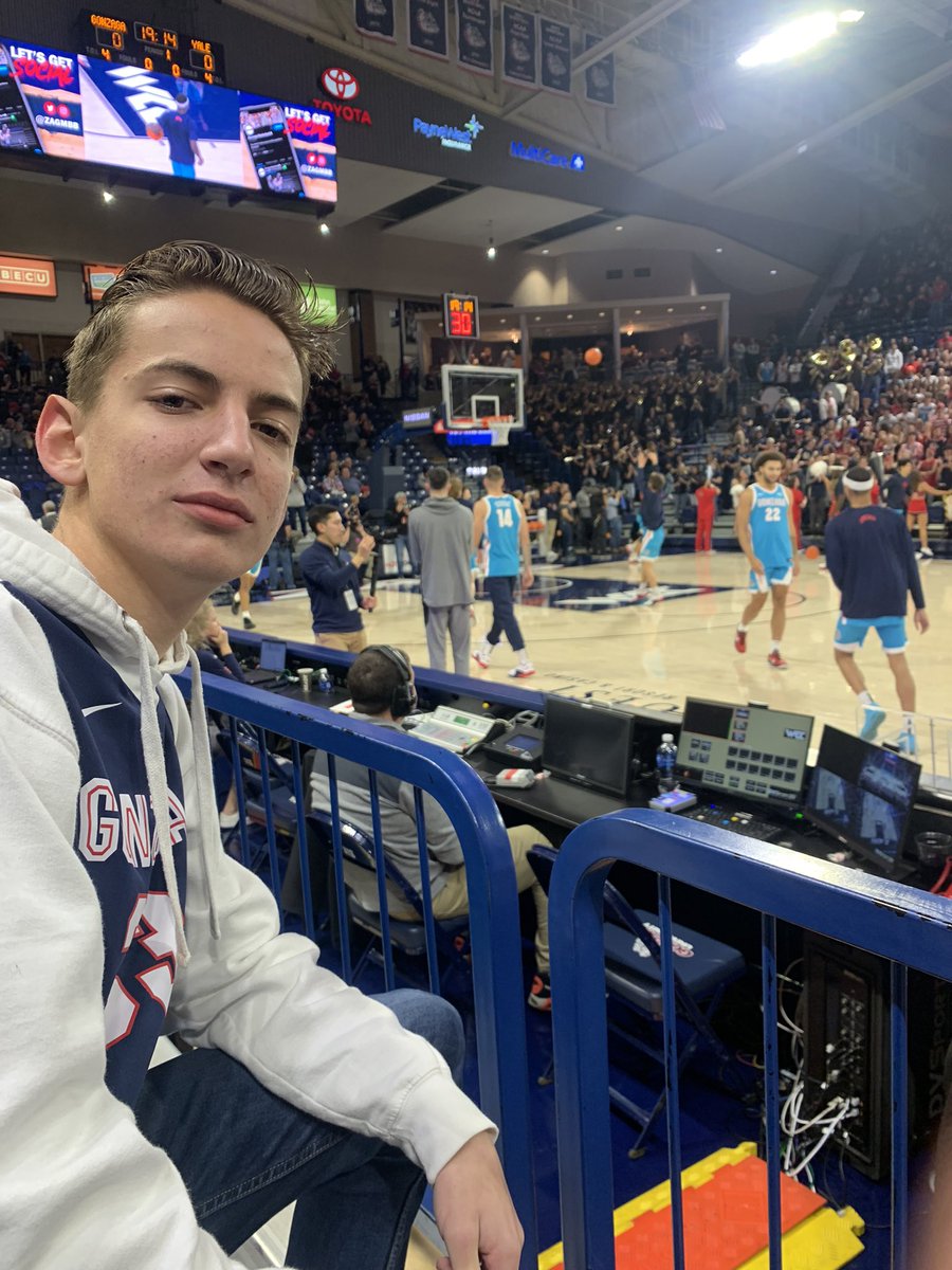 Seat upgrades for the home opener versus Yale with my wingman Abe - #GoZags
