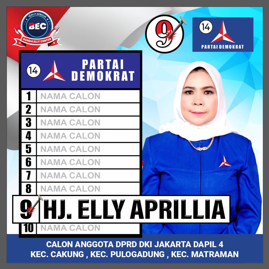 bundaellycenter's tweet photo. Bismillaahirrahmaanirrahiim

Menawarkan Perubahan utk masyarakat di Kec. Cakung, Pulogadung, &amp; Matraman

Siap berkompetisi dgn Prestasi yg telah terbukti, Dedikasi terhadap Perbaikan hidup masyarakat

#SudahWaktunya
#2024GantianDong

Hj. @elly_2404 dilantik
Lapangan Kerja Terbuka https://t.co/w1QXlsWJbC