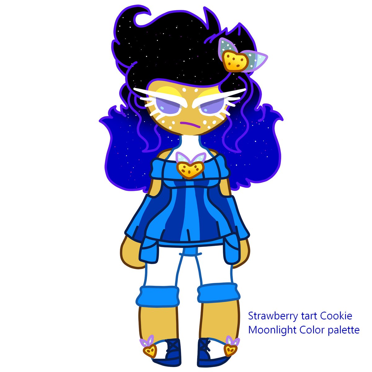 MrMewsKitty's tweet image. Try drawing your oc with Moonlight cookie's color palette, pretty fun! Show me if you do! #cookierun #cookierunoc #colorswap #cookierunkingdom #strawberrytartcookie #moonlightcookie #Moonlightcolors