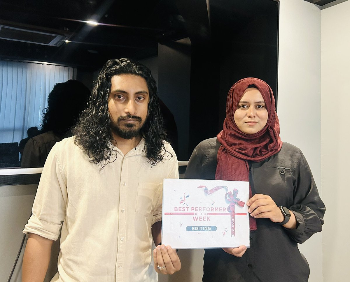 Raajje_tvPR's tweet photo. Best performer of the week
#CreativeDepartment - Mohamed Wishal | @Raajje_tv https://t.co/u9bX8C7oMm