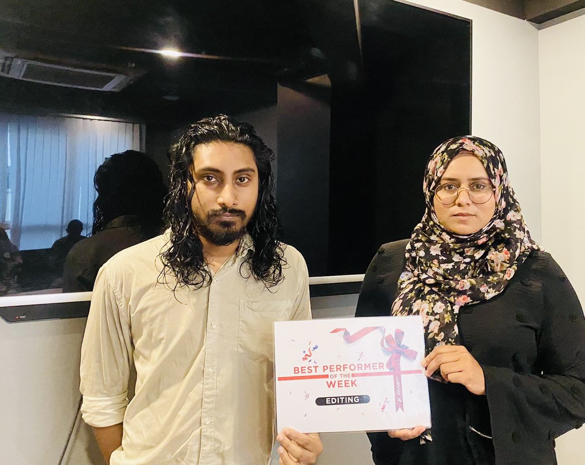 Raajje_tvPR's tweet photo. Best performer of the week
#CreativeDepartment - Mohamed Wishal | @Raajje_tv https://t.co/u9bX8C7oMm