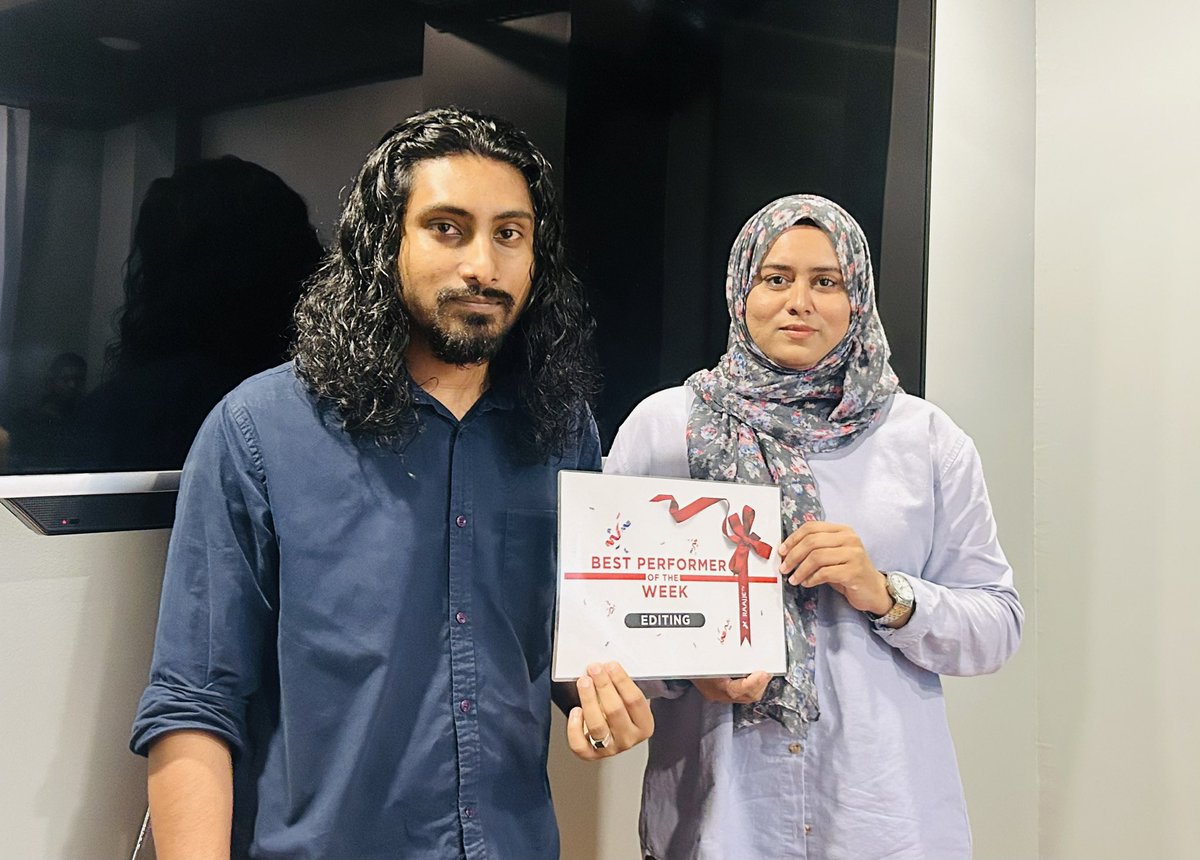 Raajje_tvPR's tweet photo. Best performer of the week
#CreativeDepartment - Mohamed Wishal | @Raajje_tv https://t.co/u9bX8C7oMm