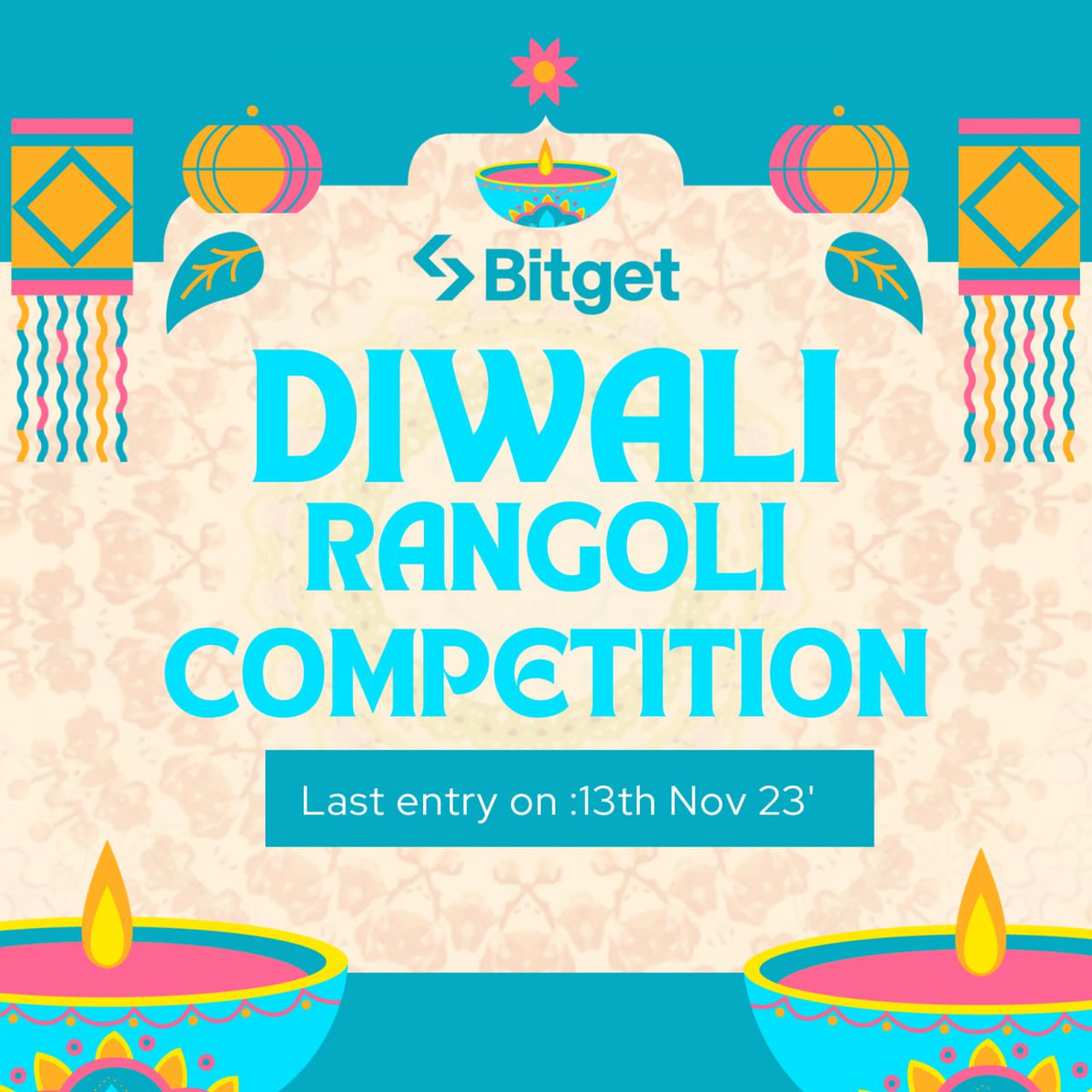 BitgetIndia's tweet photo. 🪔 Celebrate #Diwali with #Bitget 's Rangoli Contest!
✨ Create stunning #Crypto-themed rangoli designs to share 50 $BGB (5 winners)
✅ Follow, Repost & tag 3 frens
✅ Share your Rangoli with #BitgetDiwali #Diwali on X & Telegram
✅ Join our community
https://t.co/37dFiRoVUg