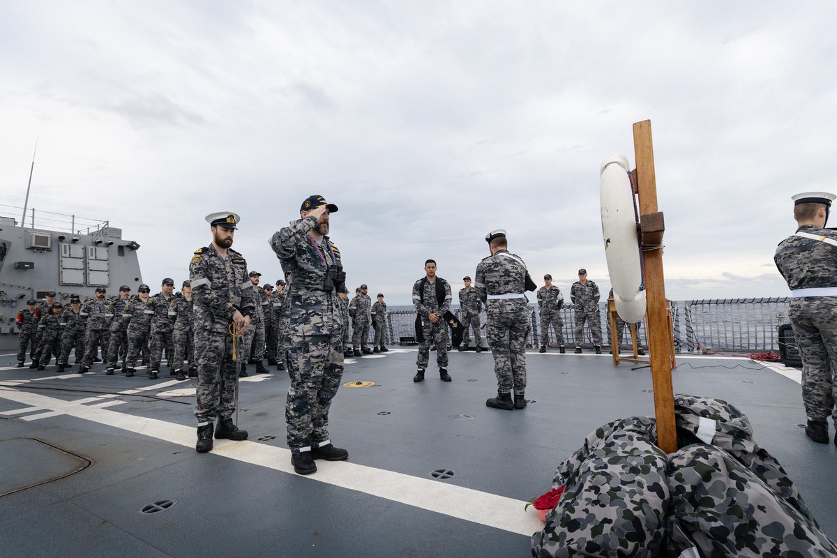 The ship’s company of HMAS Brisbane commemorated Remembrance Day while sailing in the East Philippine Sea during ANNUALEX 2023.