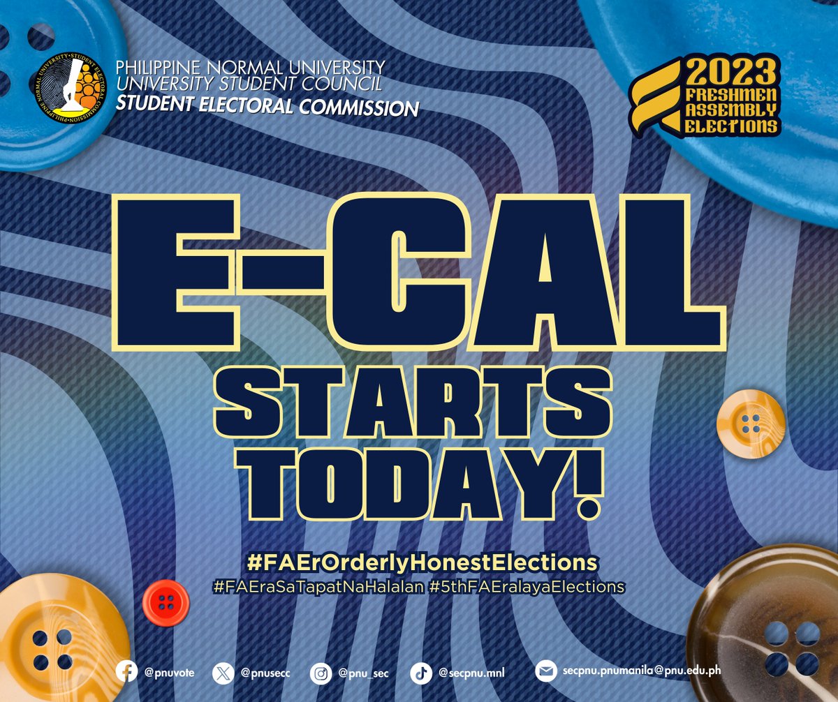 pnusecmnl's tweet photo. Heads-up, Batch Paralaya!

The election calendar for the 2023 Freshmen Assembly Elections officially kicks off today! 

#FAErOrderlyHonestElections
#5thFAEralayaElections
#FAEraSaTapatNaHalalan https://t.co/MjSKn3WD4l