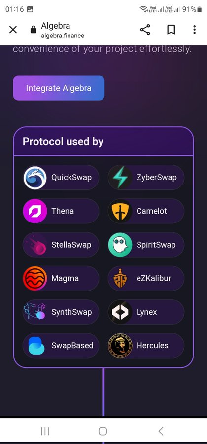 CryptoTisa1's tweet photo. $ALGB
Guys checkout the AMM on which we can build our dex on .
@CryptoAlgebra
has very good customer base of #quickswap #Zyb and so on --> low cap around 3.5 Million MC --> TVL 130 Million and growing --> Growing ecosystem
@CryptoWizardd
@EricCryptoman
@LowcapB
#crypto