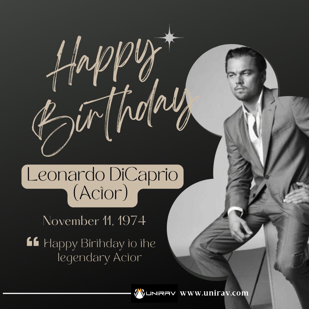 🎉 Happy Birthday to the unparalleled talent, Leonardo DiCaprio! 
Cheers to another year of brilliance, impact, and making a difference. Here's to the man who continues to inspire us on and off the screen! 

#HappyBirthdayLeo #LeonardoDiCaprio #titanic #HollywoodIcon #Inspiration