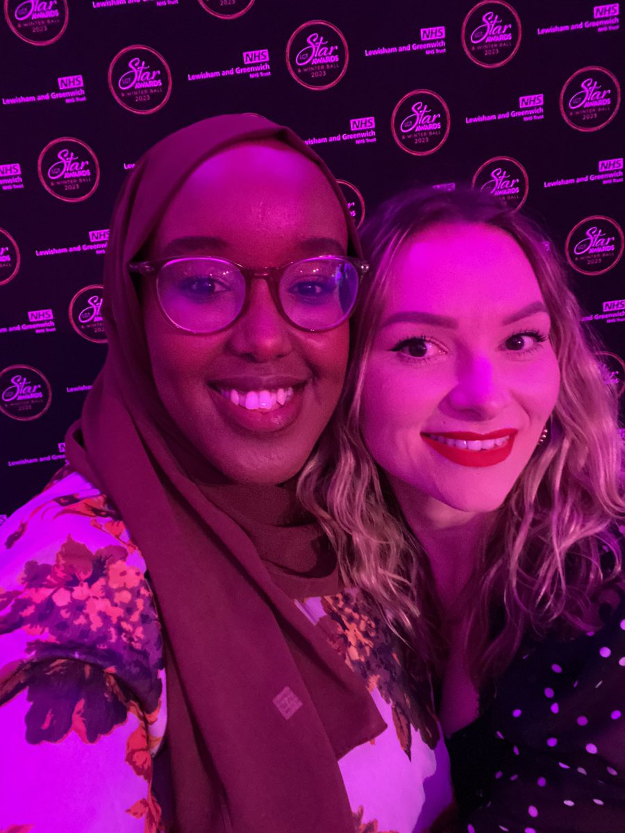 Frah_A's tweet image. Had such a lovely time at the @LG_NHS Star Awards last night with @LibbySLT! So lovely to see colleagues all dressed up and get a chance to celebrate everyone! 💃🏾✨