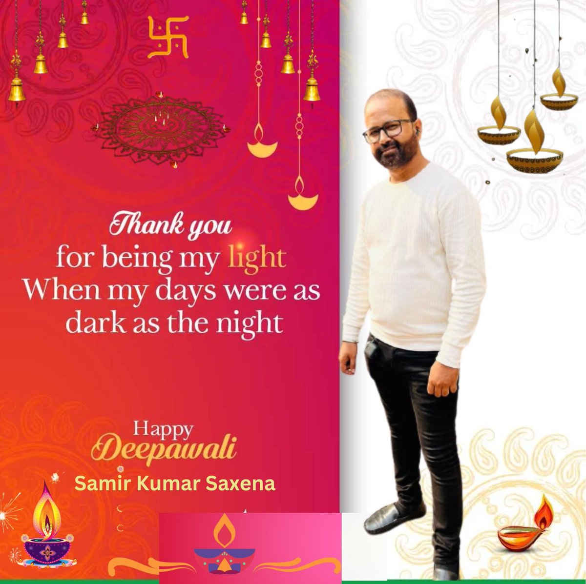 clearfunda's tweet photo. 💥🧨इस विशेष दिन पर,
मैं प्रार्थना करता हूं कि
रोशनी का सर्वोच्च प्रकाश आपके दिमाग को
रोशन करे और आपको अपने जीवन में
सभी बाधाओं को दूर करने की शक्ति
और साहस प्रदान करे।💥🧨
🙏🏻दीपावली की हार्दिक शुभकामनाएँ!🙏🏻#samirkumarsaxena #HappyDiwali https://t.co/nuqmQFIWkV