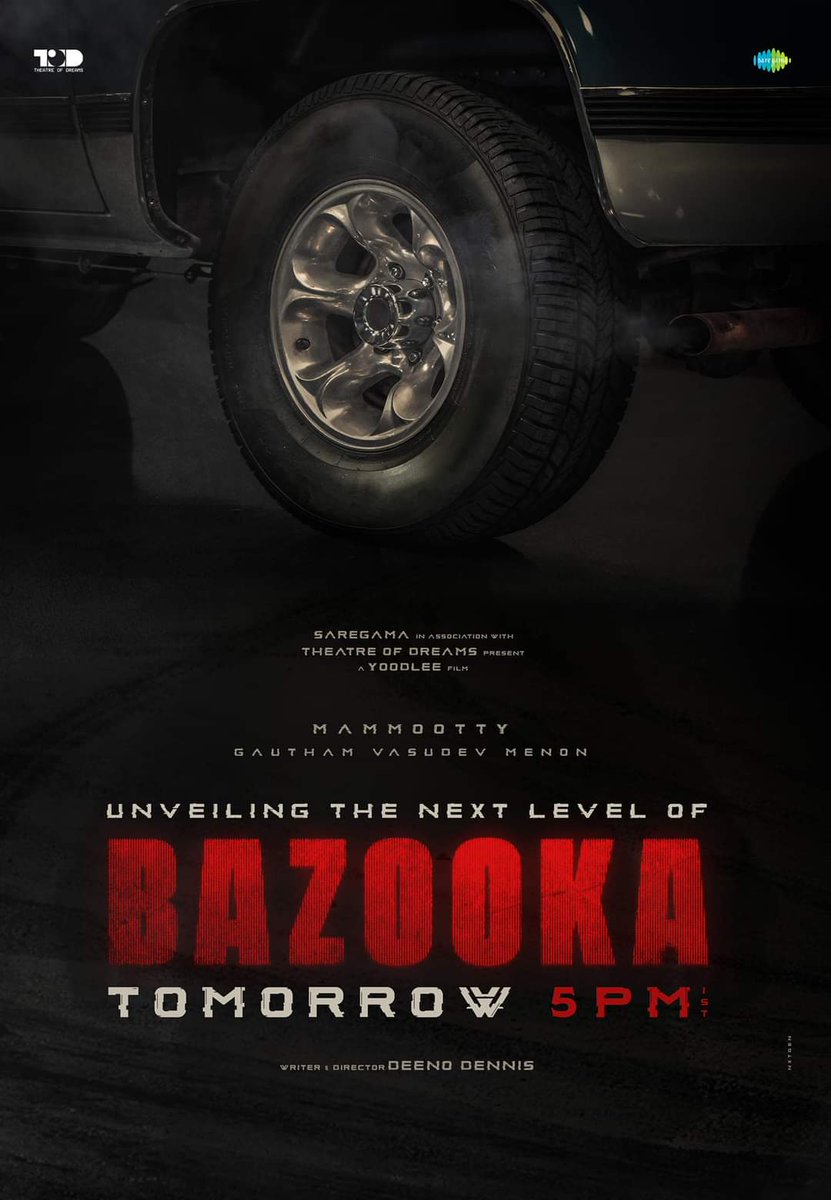 saloon_kada's tweet photo. #BAZOOKA : The Next Level Releasing Tomorrow At 5PM🔥

Stars : Mammootty - Gautham Vasudev Menon - Sumit Navel - Sidharth Baratan
Music : Midhun Mukundan (GGVV)
Direction : Denno Dennis (Debut)

SHOOTing On Progress. https://t.co/GHexgdOzDc