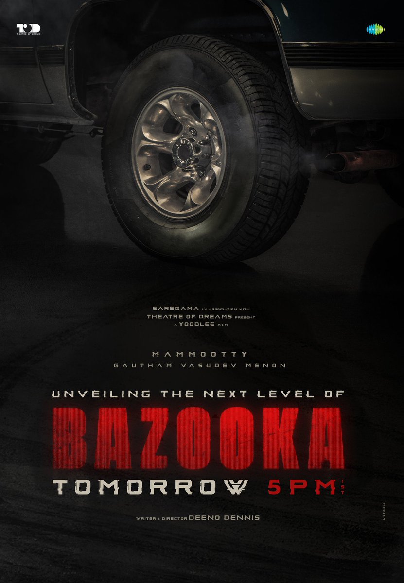 #Bazooka updates by tomorrow at 5pm…✌️🔥💥 Unveiling The Next Level of Bazooka 

A #DeenoDennis film 🎥 #Mammootty #GauthamVasudevMenon