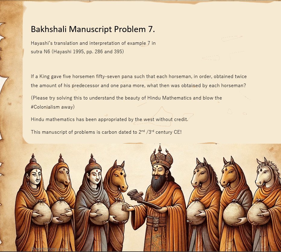 As promised. What I discovered tonight was mind blowing. #Bakhashali manuscript is not just about 'zero'. It contains problems and solutions which shatter the #MathHistory 
@MumukshuSavitri @GemsOfINDOLOGY please amplify