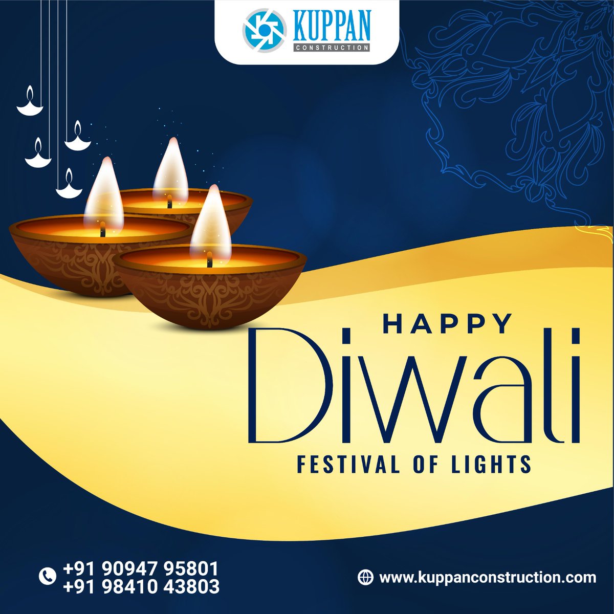 Happy Diwali...!
FESTIVAL OF LIGHTS.
Kuppan Constructon...!
Call Us: +91-98410 43803 / +91-90947 95801
Visit Our Websiteite : kuppanconstruction.com
#diwali #india #festival #happydiwali #diwalivibes #celebration #diwali2023 #happydiwali2023 #kuppanconstruction #civilcontractors