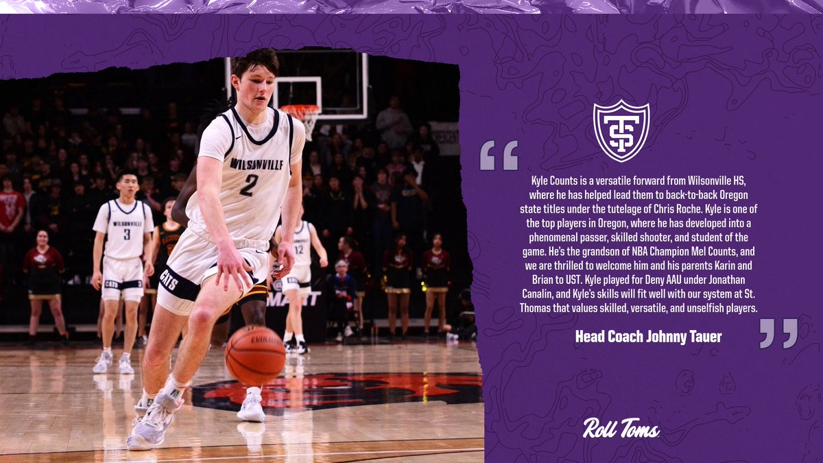 Head Coach Johnny Tauer has great words about one of the top players in Oregon

🟣 Kyle Counts 
🟣 Forward
🟣 Wilsonville, Ore.
🟣 Wilsonville HS

#RollToms