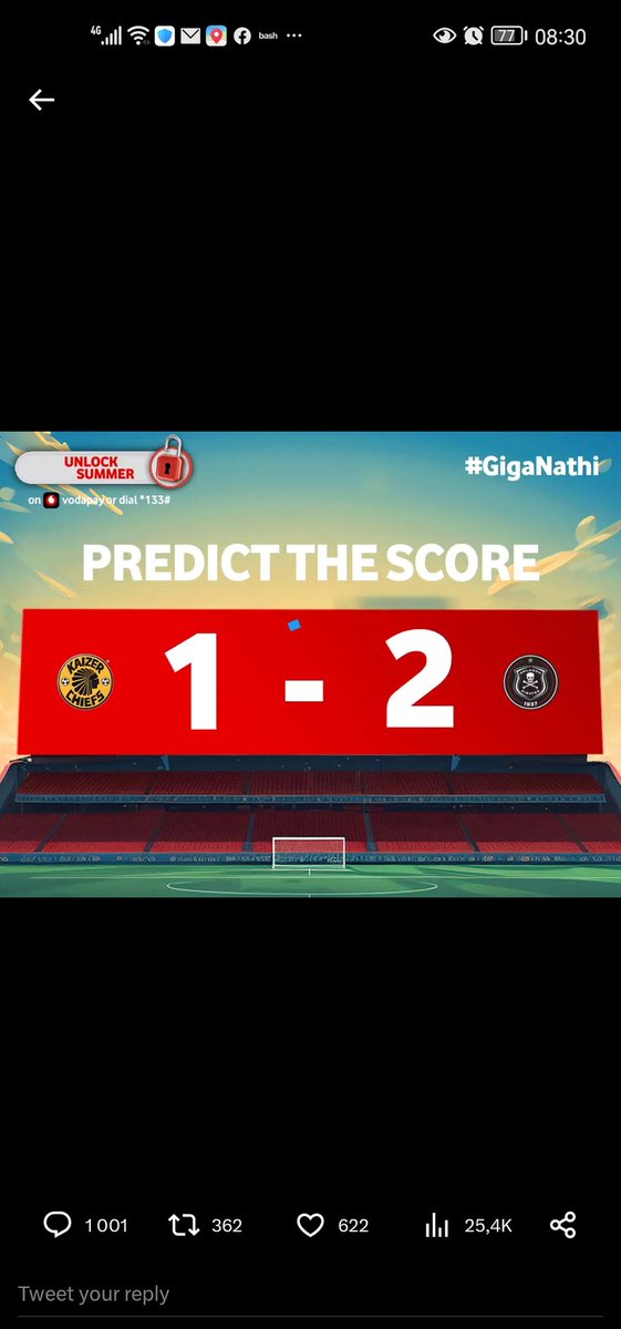 Mac_DeeSA's tweet photo. @vodacom #GigaNathi
FT: @KaizerChiefs 1 @orlandopirates 2 https://t.co/eFt5AEddrW