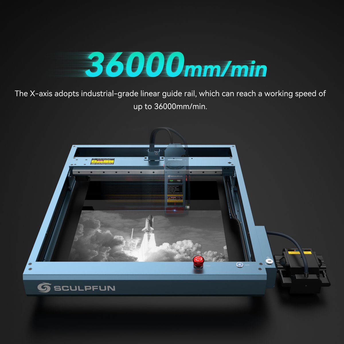 Sculpfun SF-A9 —— 36000mm/min

It supports the high speed engraving mode with a faster working speed of up to 36000mm/min as well as a stable machine body to bring a perfect engraving effect!

#SculpfunSFA9 #sculpfunlaser #woodworking #lasercutting