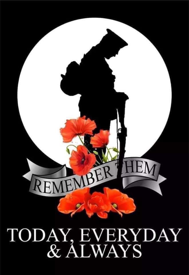 They shall grow not old, as we that are left grow old: 
Age shall not weary them, nor the years condemn. 
At the going down of the sun and in the morning 
We will remember them.