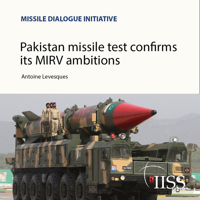 An interesting analysis by @IISS_org of the Ababeel Ballistic Missile System

🛑Multiple Independently Targetable Re-entry Vehicles (MIRVs)

🛑Designed to carry Multiple Nuclear Warheads

🛑2,200+ KM Range

go.iiss.org/40yFxpZ

#MissileDialogueInitiative #Pakistan #COAS #ISPR