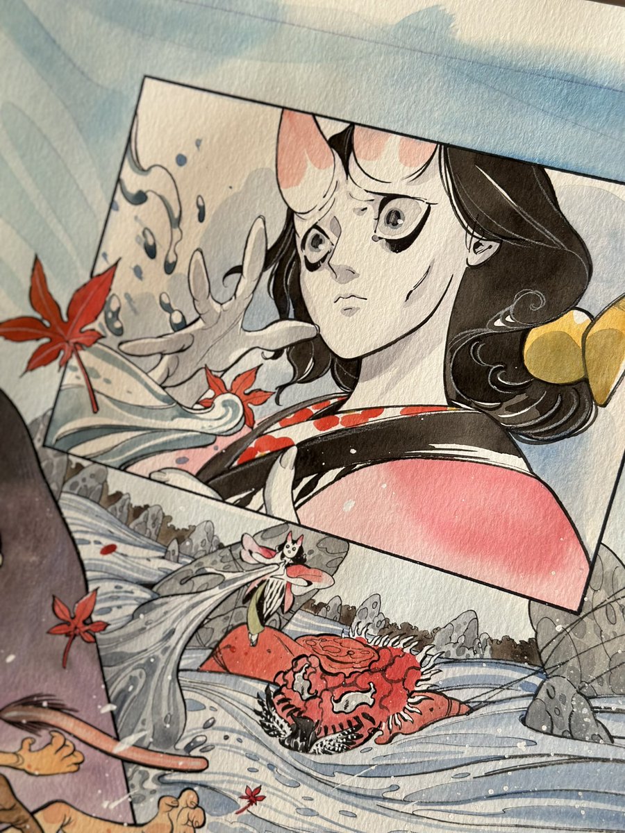 「Demon warsの見開きページ、紅葉(スカーレットウィッチ)が幻影でみんなを」|peach MoMoKo 桃桃子のイラスト