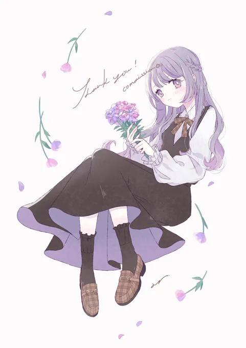 ⌇commissionskebご依頼ありがとうございました!かわいいデザインの女の子を描かせていただけて楽しかったし嬉しかったです #Skeb #Commission より 