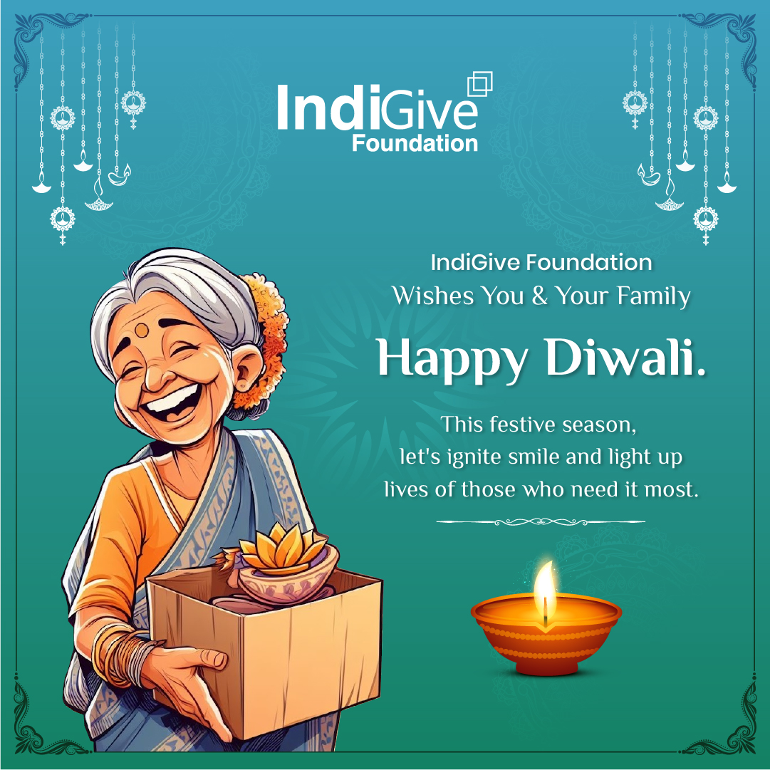 Illuminate lives with the light of generosity this Diwali. 🪔✨ 
Join hands with the Indigive Foundation in spreading joy and giving hope to those in need. 
Let the spirit of giving shine brighter than ever. Happy Diwali!"

#HappyDiwali  #YeDiwaliIndiGiveWali #SafeDiwali