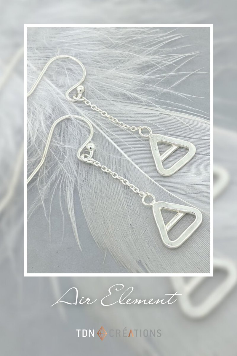 Discover the enchanting allure of the air element with our mesmerizing sterling silver triangle dangle earrings. 
tinyurl.com/mr2khahm

#TDNCreations #AirElement #EtherealElegance #SterlingSilver #TriangleEarrings