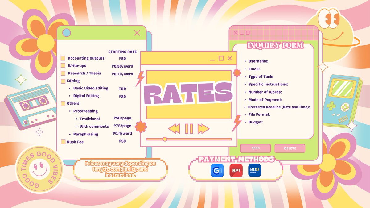 kathscomms's tweet image. ✧.* what&apos;s up, it&apos;s kath! *.✧

overwhelmed with backlogs? say no more, let us handle them so you can feel at ease!

@kathscomms is back and better than ever, ready to tackle your to-do lists like never before!

check out our credentials, rates, and faqs below!

✧.* 1/n *.✧