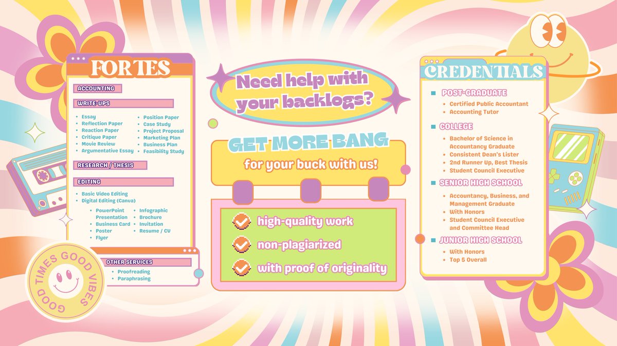 kathscomms's tweet image. ✧.* what&apos;s up, it&apos;s kath! *.✧

overwhelmed with backlogs? say no more, let us handle them so you can feel at ease!

@kathscomms is back and better than ever, ready to tackle your to-do lists like never before!

check out our credentials, rates, and faqs below!

✧.* 1/n *.✧