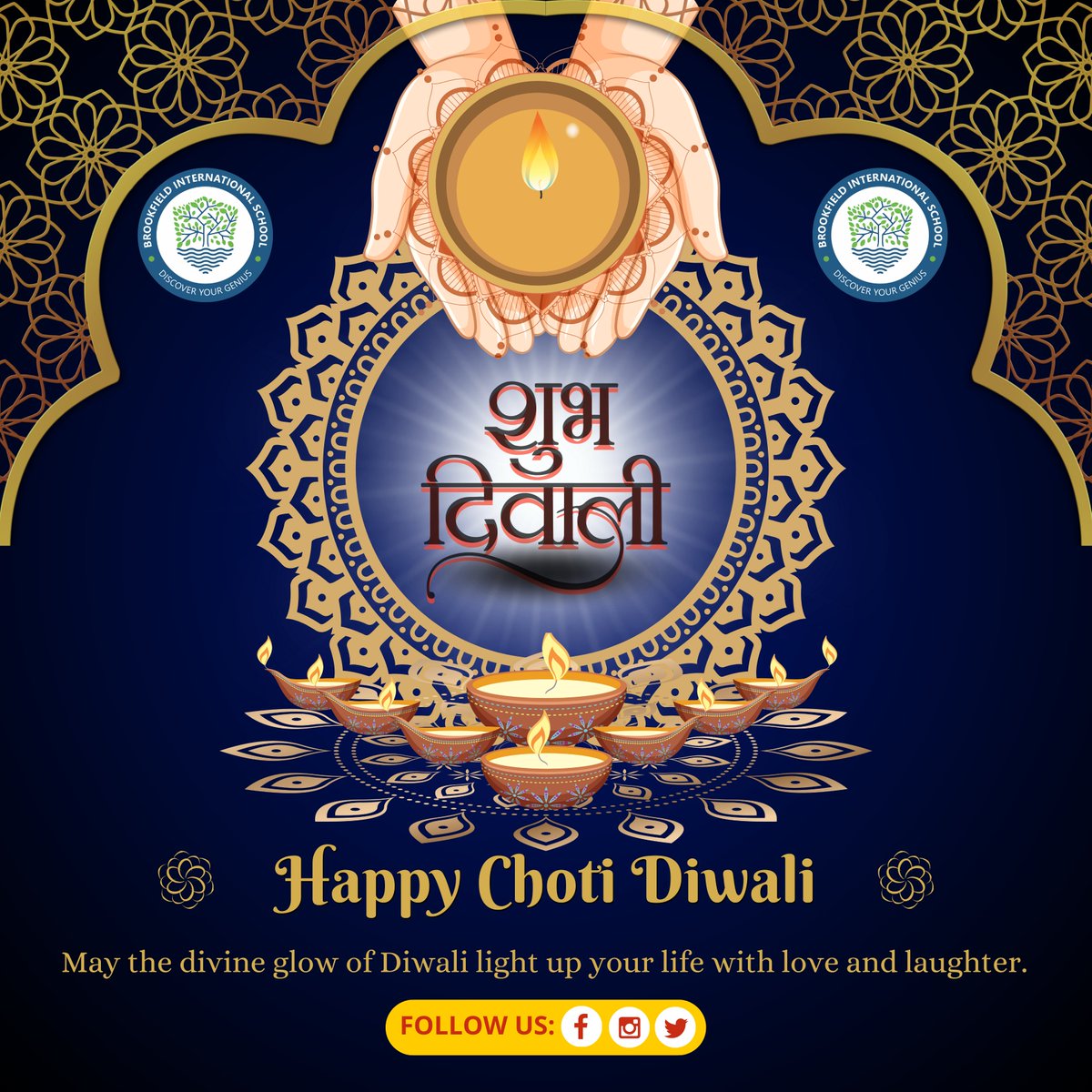 🎇 Happy Choti Diwali from Brookfield International School! 🌟 May this festival of lights fill your life with brightness and joy. 📚💡 Wishing all our students, parents, and staff a prosperous and blissful Choti Diwali! 🙌✨#FestivalOfLights #BrookfieldInternationalSchool 🏫🎉