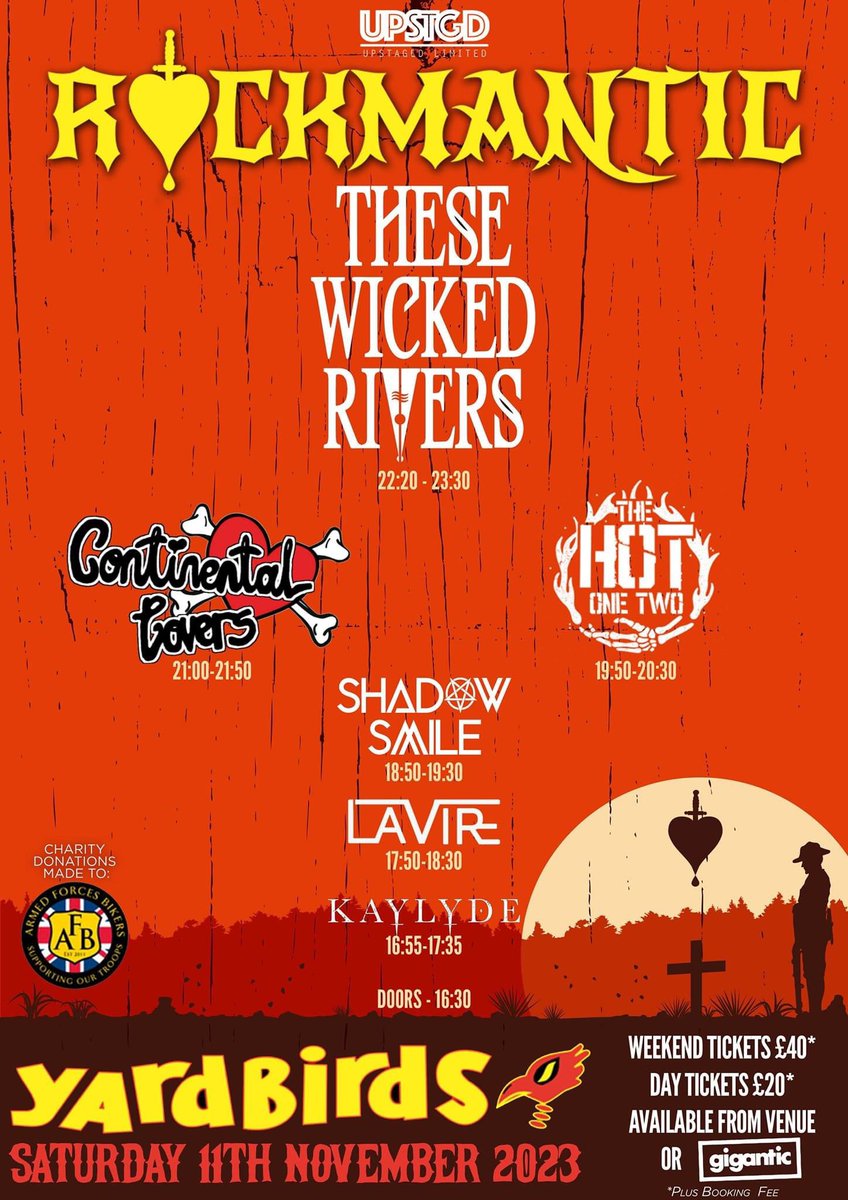 We’ll be playing live today at Yardbirds, Grimsby as part of Rockmantic!