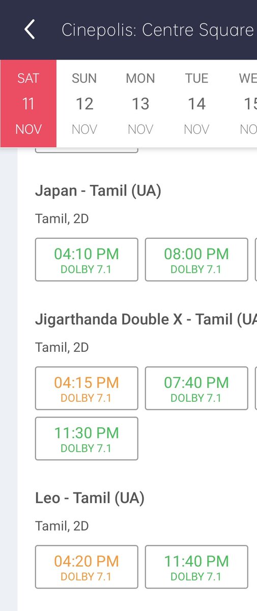#LEO (DAY24)& #JigarthandaDoublex (DAY2) - 4PM Show Fast Filling @ Cinepolis Kochi!!

#Japan (Day2) Full Green 😴💚!

#KeralaBoxOffice
