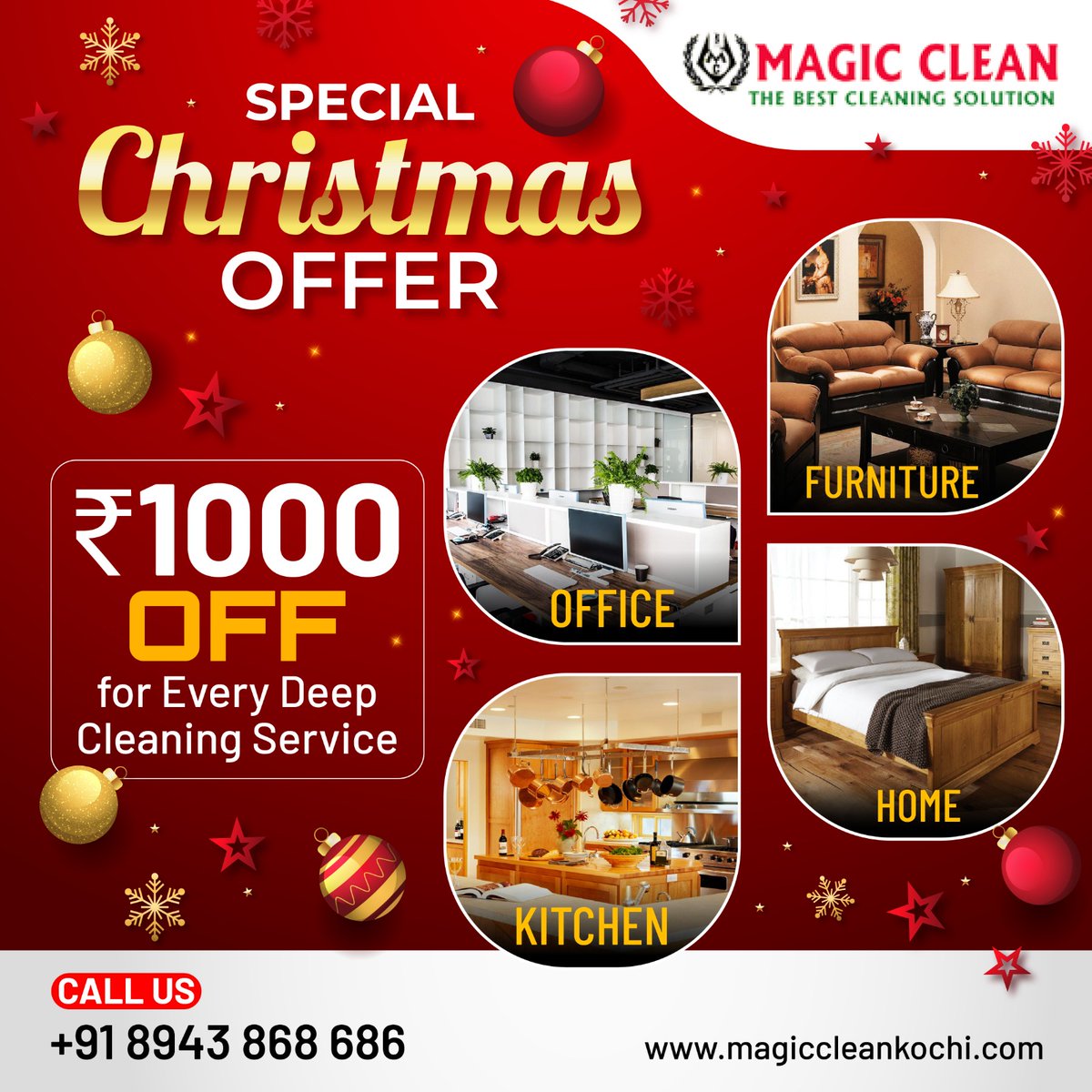 MagicCleanKochi's tweet photo. 𝐒𝐩𝐞𝐜𝐢𝐚𝐥 𝐂𝐡𝐫𝐢𝐬𝐭𝐦𝐚𝐬 𝐎𝐅𝐅𝐄𝐑 ✨🪔🎉
𝐈𝐍𝐑 𝟏𝟎𝟎𝟎 𝐎𝐅𝐅 𝐟𝐨𝐫 𝐞𝐯𝐞𝐫𝐲 𝐃𝐄𝐄𝐏 𝐂𝐋𝐄𝐀𝐍𝐈𝐍𝐆 𝐒𝐄𝐑𝐕𝐈𝐂𝐄

Please Call/text: 📞 +91 89438 68686 (Whatsapp)
Visit: https://t.co/VflfGM5Km0
.
#flatcleaningkochi #homecleaningcochin #sofacleaning #cleaning https://t.co/rmLBmxrLVa