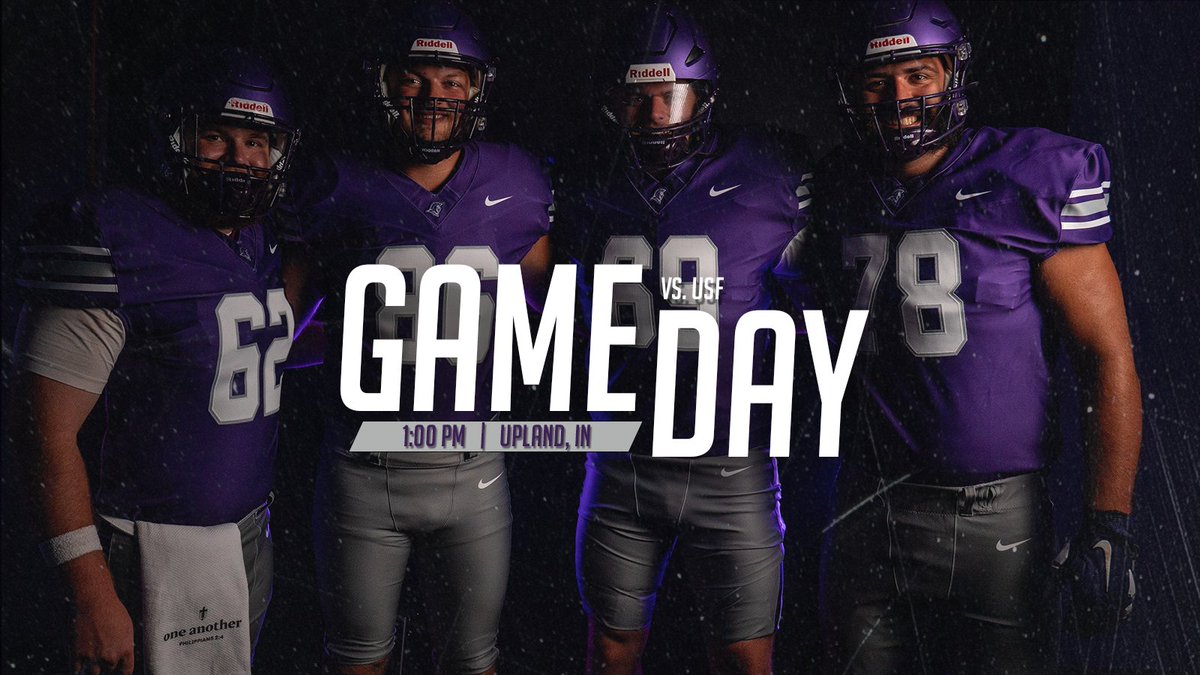 TrojansFBL's tweet photo. ‼️SENIOR DAY‼️

🆚: @usf_fb 
📍: Upland, IN
⏰: 1:00 PM EST
📺: https://t.co/d050EgNdZJ

#TaylorTough | #EMAT https://t.co/XaGGbxWyug