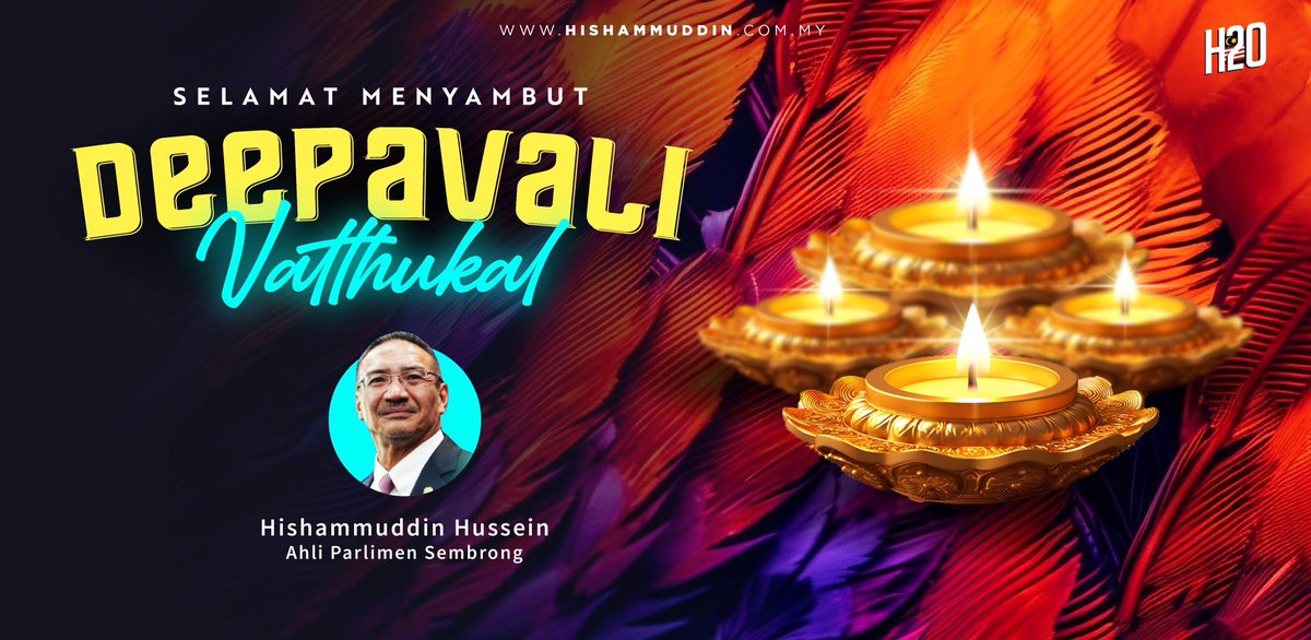Kepada sahabat handai, kenalan dan seluruh rakyat Malaysia yang beragama Hindu - selamat menyambut #Deepavali. Semoga ia membawa kebahagiaan dan disambut dalam suasana harmoni bersama insan tersayang. 

Deepavali Valthukkal 🥰