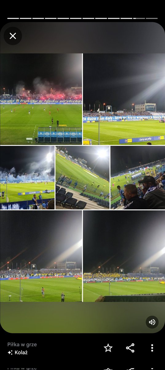 KaRolcia1920's tweet photo. Piłka w gRze! 💙 Taki kolaż zafundowały mi dzisiej moje fotki zapisane w chmurze google 🥹💙🔥 @RuchChorzow1920 @legendabezkonca #LegendaBezKońca #Cicha6 https://t.co/DkMFoM7V3s