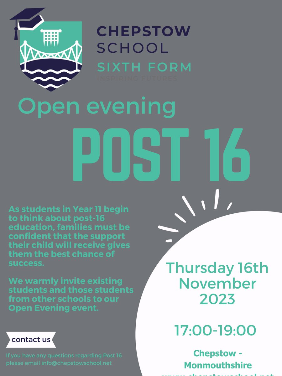 Chepstow School / Ysgol Cas-Gwent (@chepstowschool) on Twitter photo Are you currently in Year 11? Why not come along to our Post 16 Open Evening this Thursday and find out about the wide variety of courses on offer from our specialist subject teachers and current sixth form students. Internal and external applicants welcome! <a href="/MonmouthshireCC/">Monmouthshire / Sir Fynwy</a> Are you currently in Year 11? Why not come along to our Post 16 Open Evening this Thursday and find out about the wide variety of courses on offer from our specialist subject teachers and current sixth form students. Internal and external applicants welcome! <a href="/MonmouthshireCC/">Monmouthshire / Sir Fynwy</a>