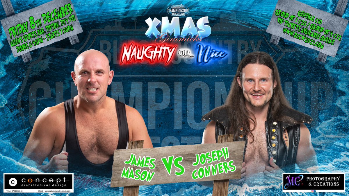 #BCCW fans favourite & UK Wrestling Legend @Ukjamesmason will take on the Unrestricted, b4b’s @JosephConners in what is set to be an incredible match … The only way to see this is live … with a limited amount of tickets still on sale here bccw2021.com/event-details/… #wrestling