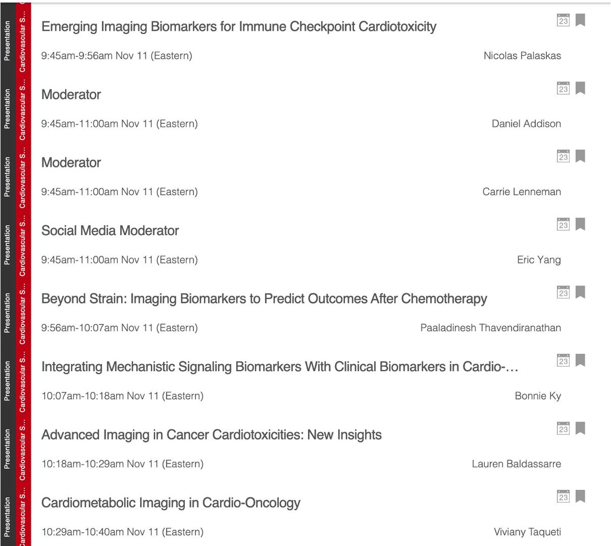 For the opening #cardioonc session at @AHAMeetings #AHA23 at 945AM! Hear from experts on the latest advances in cardiac imaging biomarkers in CTX risk stratification & detection! As social media moderator, I will cover ?/comments on X. Please comment in this 🧵! @AHAScience