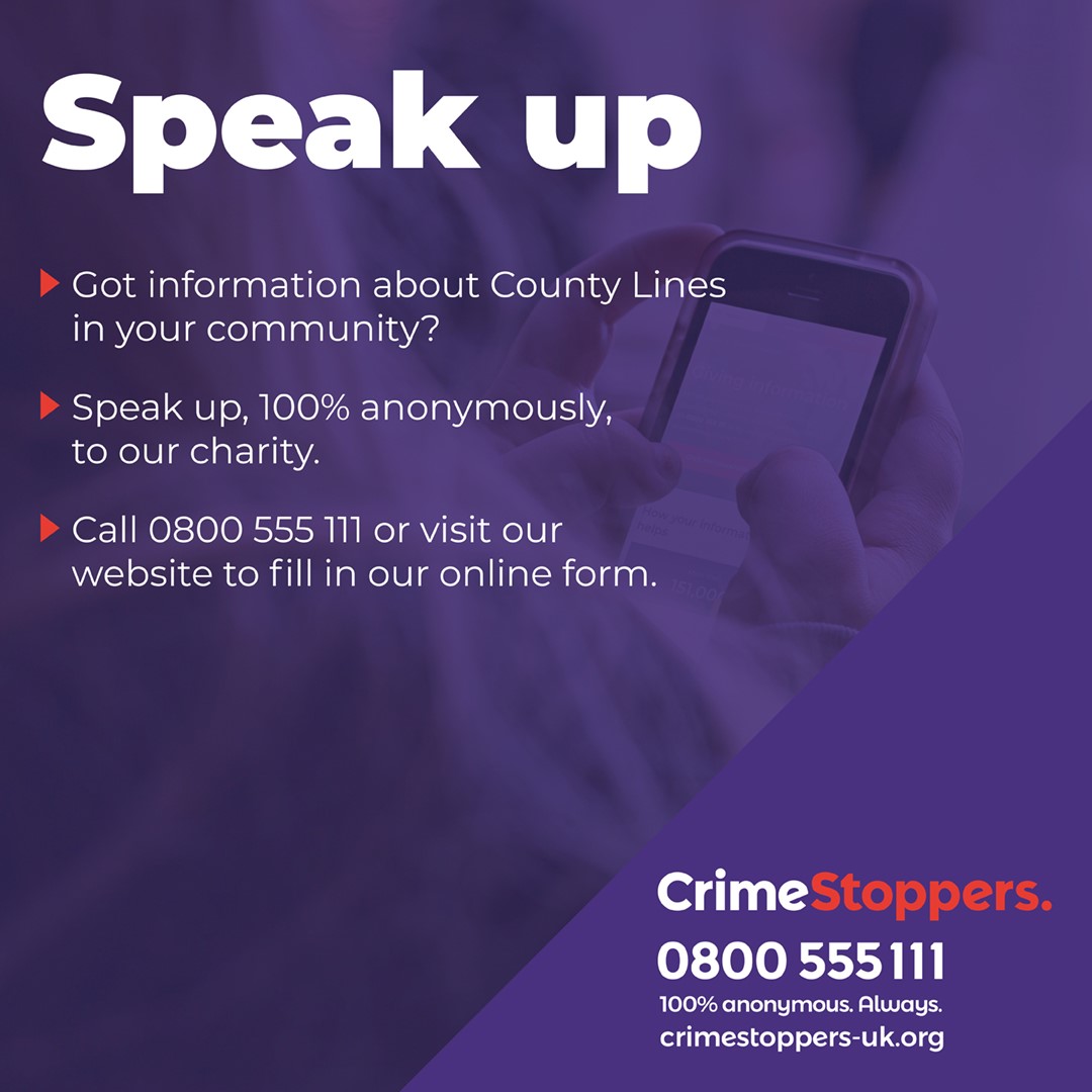 🚫 Let's talk about drug gangs exploiting vulnerable people. It harms our communities. Do you have information about drug gangs in your area? Tell us what you know, 100% anonymously.  

#CountyLinesAwareness