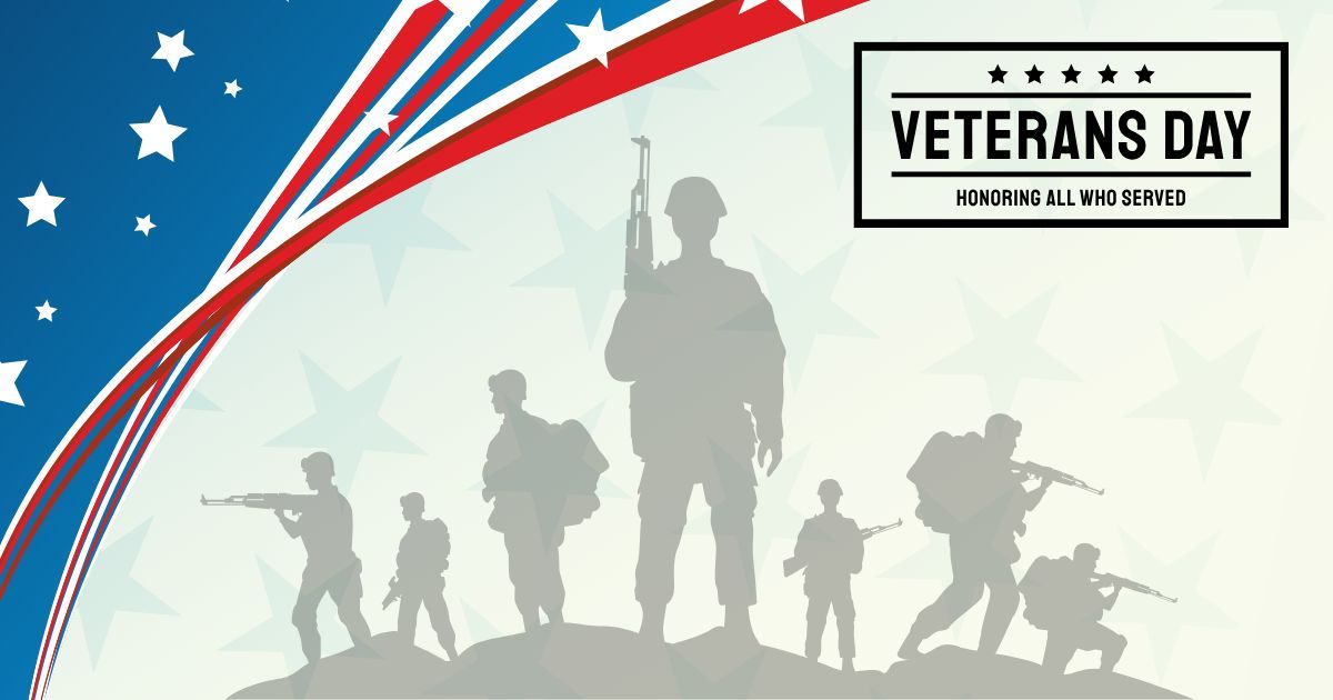 Happy Veterans Day! Today, we honor and thank all veterans for their bravery, sacrifice and service to our country. We are so grateful!