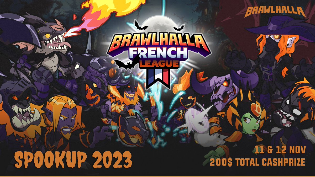La SPOOKUP 2023 a commencé !!! 

Retrouvez votre match sur les brackets sur le lien ci-dessous : 
start.gg/tournament/tou…

Rejoignez nous en stream sur le lien ci-dessous : 
twitch.tv/brawlhalla_fre…

Bonne chance à tous !!!