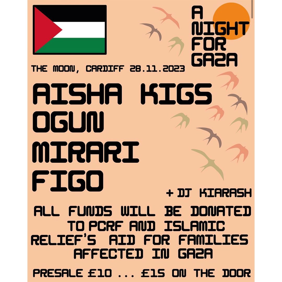 “A Night for Gaza” takes place the last Friday of the month with all proceeds going towards <a href="/ThePCRF/">The PCRF (Palestine Children's Relief Fund)</a> and <a href="/IslamicReliefUK/">Islamic Relief UK</a>
